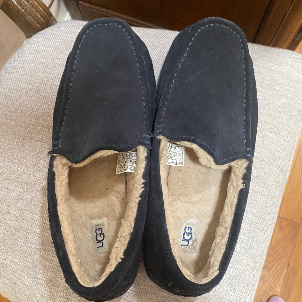Ugg navy blue  suede slippers